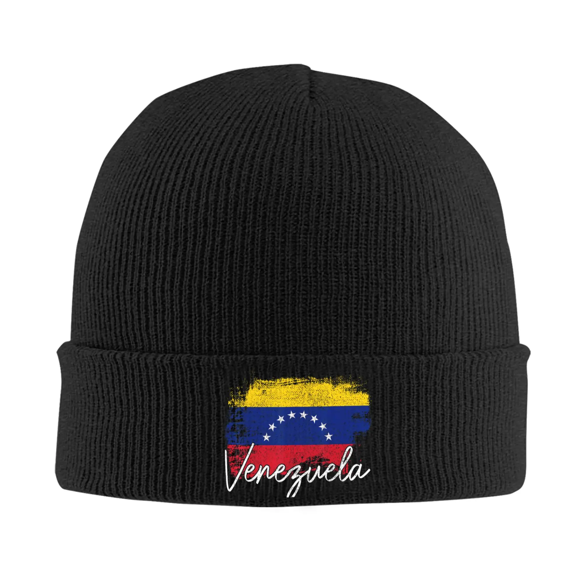 

Venezuela Vintage Flag Venezuelan Pride Roots Knitted Hat Caps Male Gym Beanie Hats Autumn Pattern Thermal Elastic Bonnet Hats