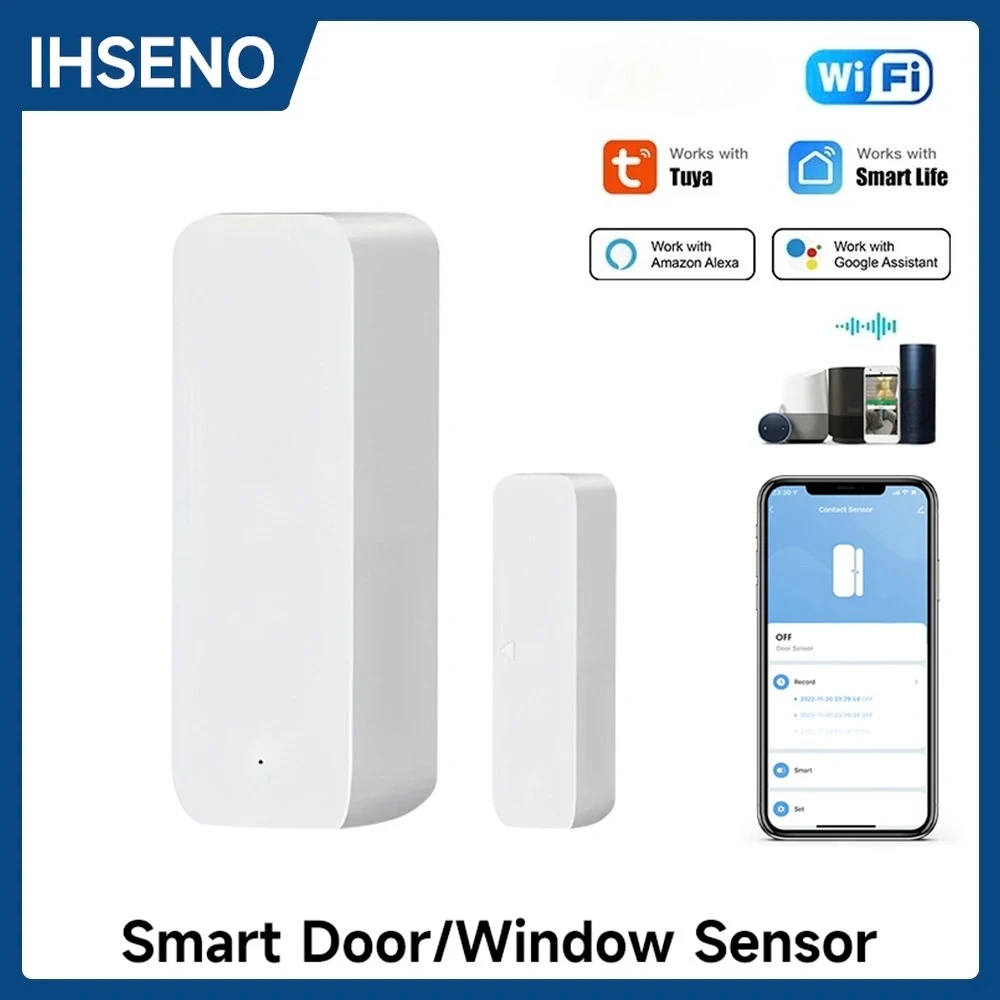 

Tuya WiFi Door Sensor Window Sensor Smart Home Wireless Door Detector Door Open / Closed Alarm System for Alexa Google