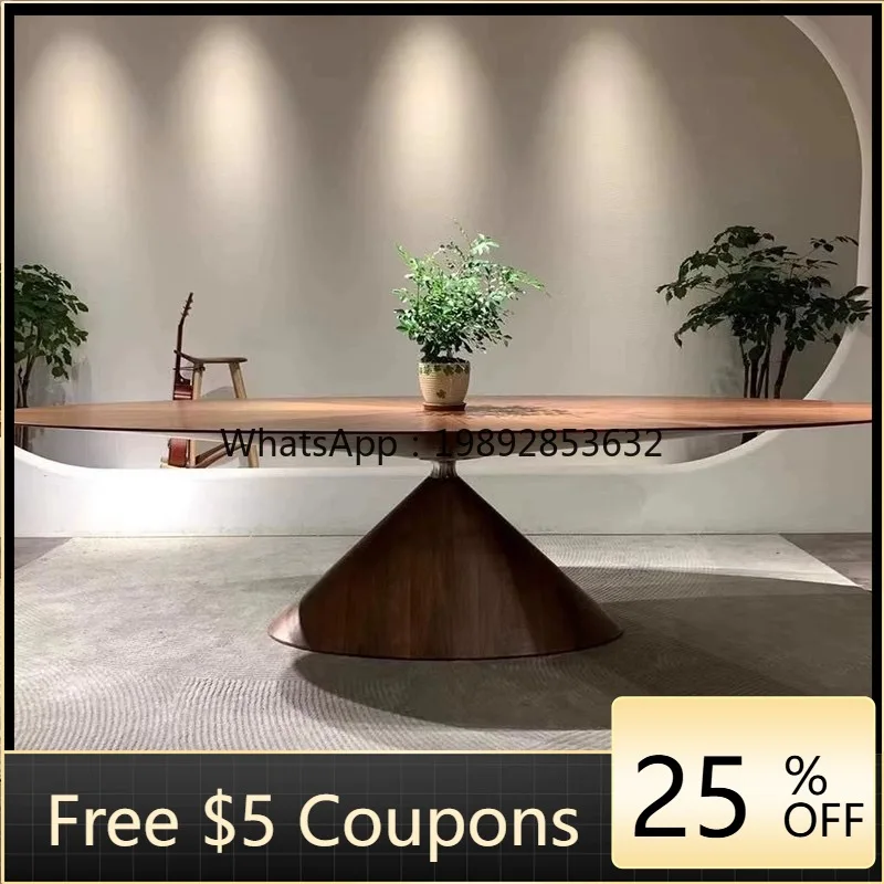 

LYY Dining Table Balance All Solid Wood Villa Homestay Large Flat Minimalist Office Desk