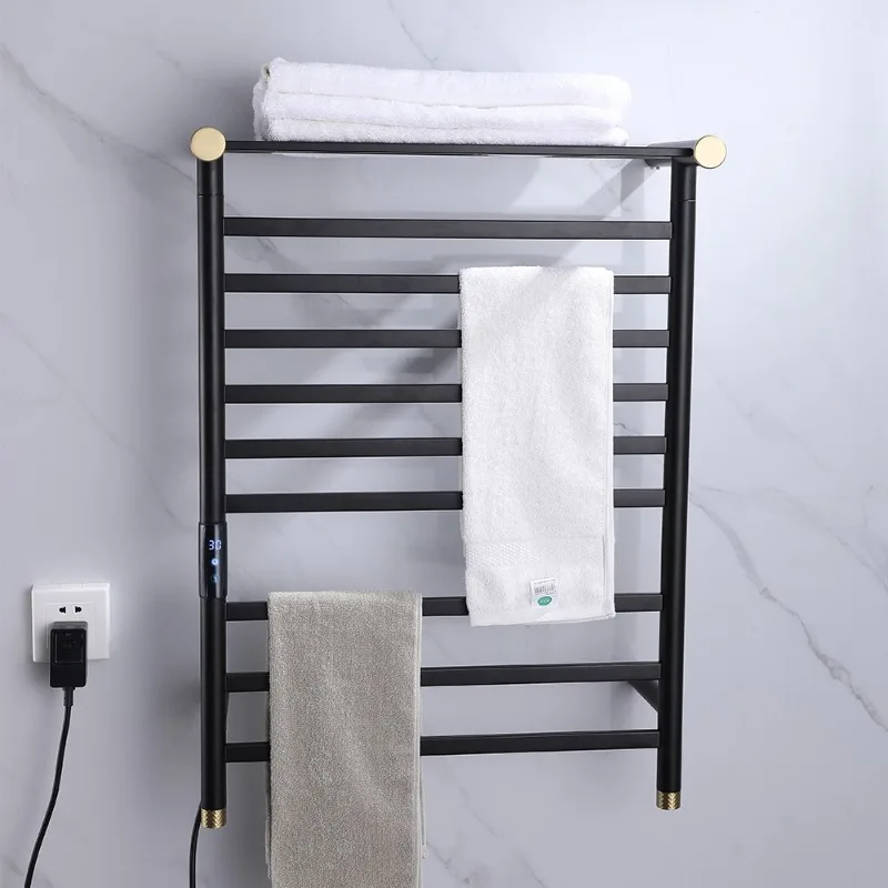 Latest Products Electric Bathroom Radiator Heated Towel Rail Stainless Steel Wall Towel Rack With Shelf