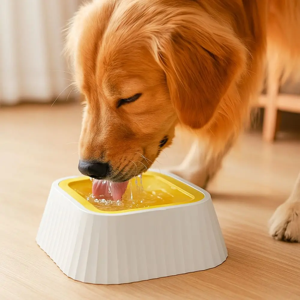 

Plastic Pet Water Fountain Anti-Splash Non-Slip Base Dog Water Bowl Neck Protection Anti-Overturn Cat Drinking Bowl Household