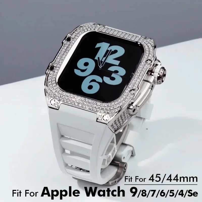 Modification Kit for Apple Watch, Full Diamond 44/45mm Protection iWatchS9 Apple Watch Strap
