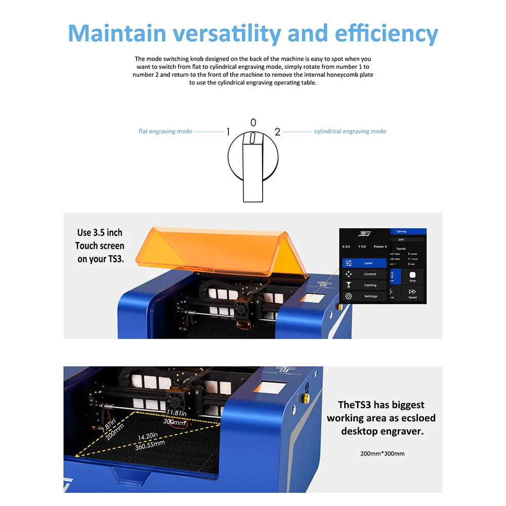 Twotrees TS3 10W Laser Engraver machine with Air Filter Wifi Offline Control Wood Metal Leather Engraving Carving Enclosed Diode