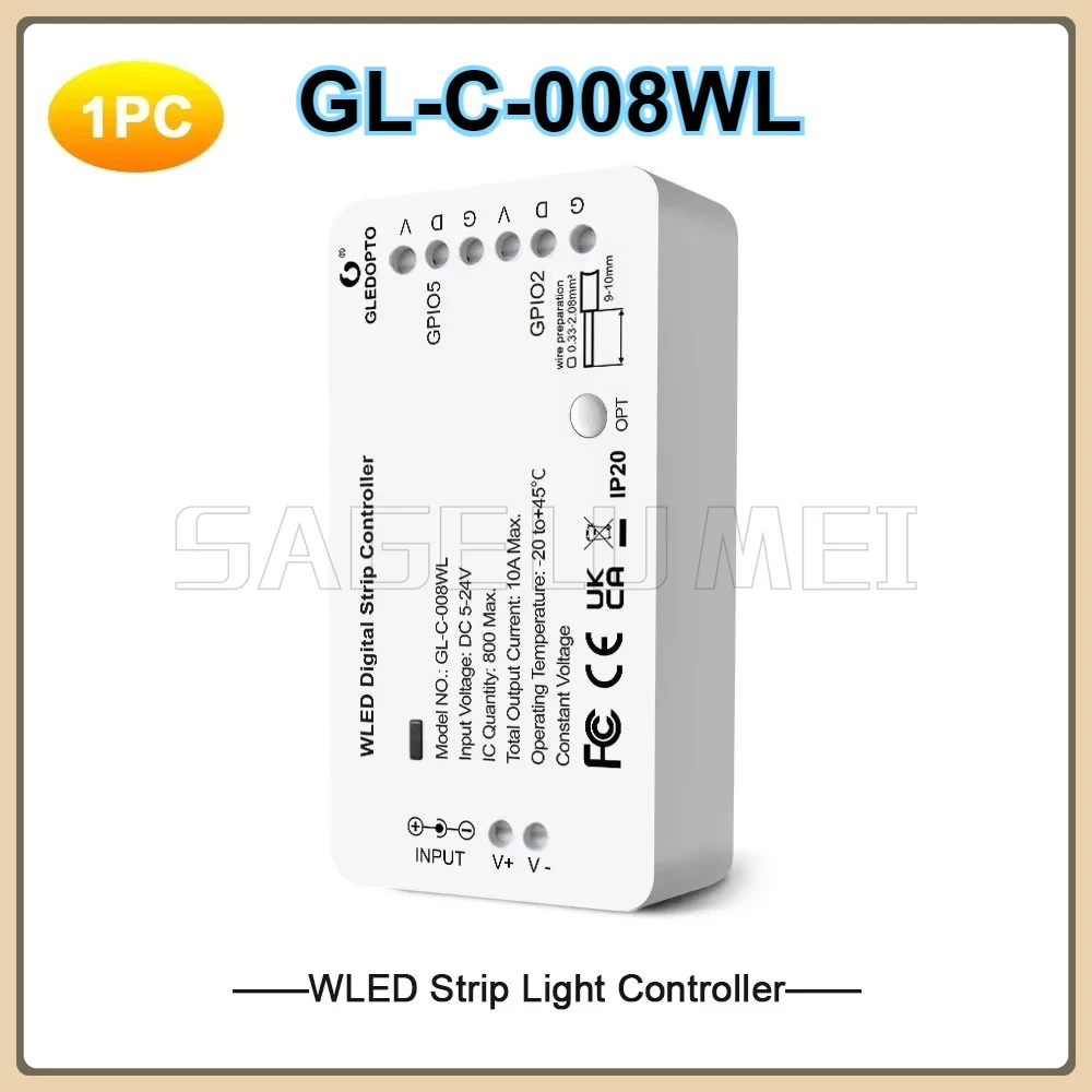 GLEDOPTO DC5-24V DIY WiFi APP Control WLED LED Strip Controller Smart Light Dynamic Lighting Mode IC WS2812b WS2811 SK6812 Strip