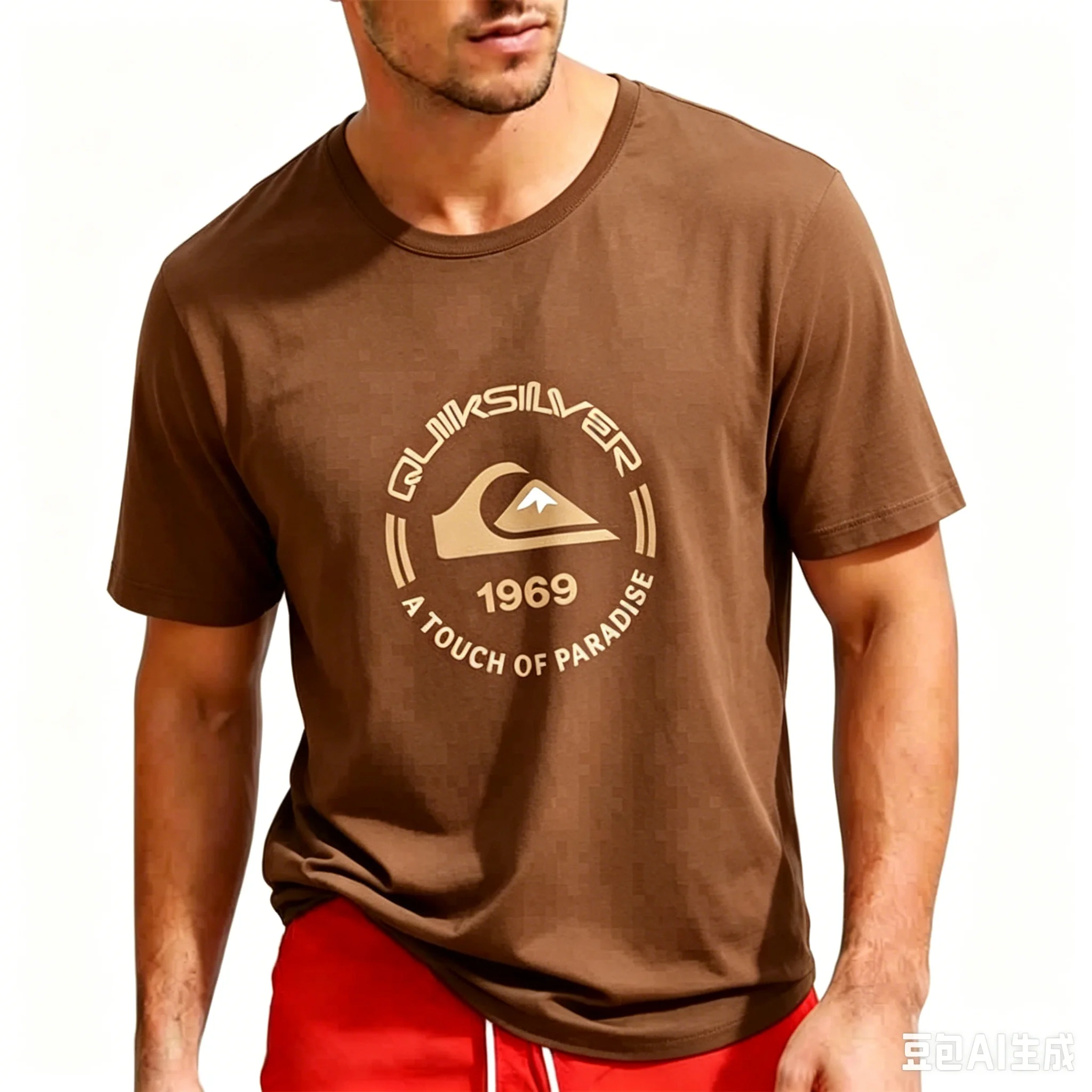Fashion new Men's Quiksilver 1969 Logo Print Men's T-shirt Summer lightweight and breathable Casual