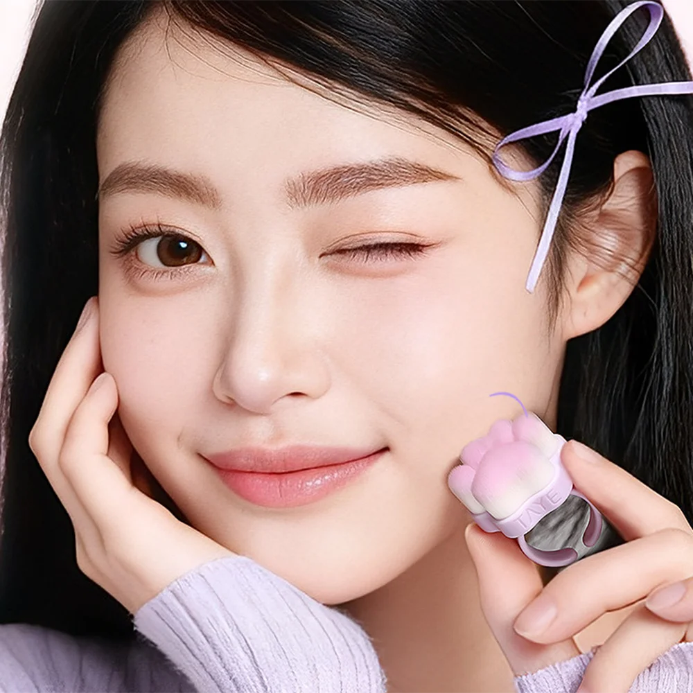 5 Stück Kawaii Flauschige Katzenpfoten-Ring-Nagelbürste Tragbare Rosa/Blau/Lila/Grün/Gelbe Weiche Fingerring-Bürste Nagelreinigungswerkzeug – Detail 1