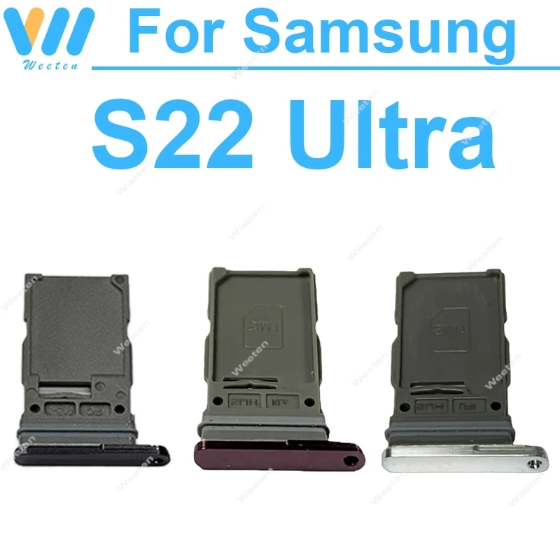 For Samsung S22 Ultra SIM Card Connector SIM Card Tray Slot SIM Card Reader Holder Socket Replacement Parts