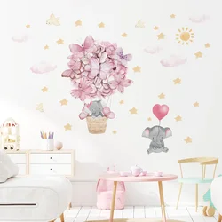 Animali dei cartoni animati Palloncino Farfalle Adesivi murali per la decorazione della camera dei bambini Camera da letto dei bambini Asilo nido Soggiorno Decor Wall Decal