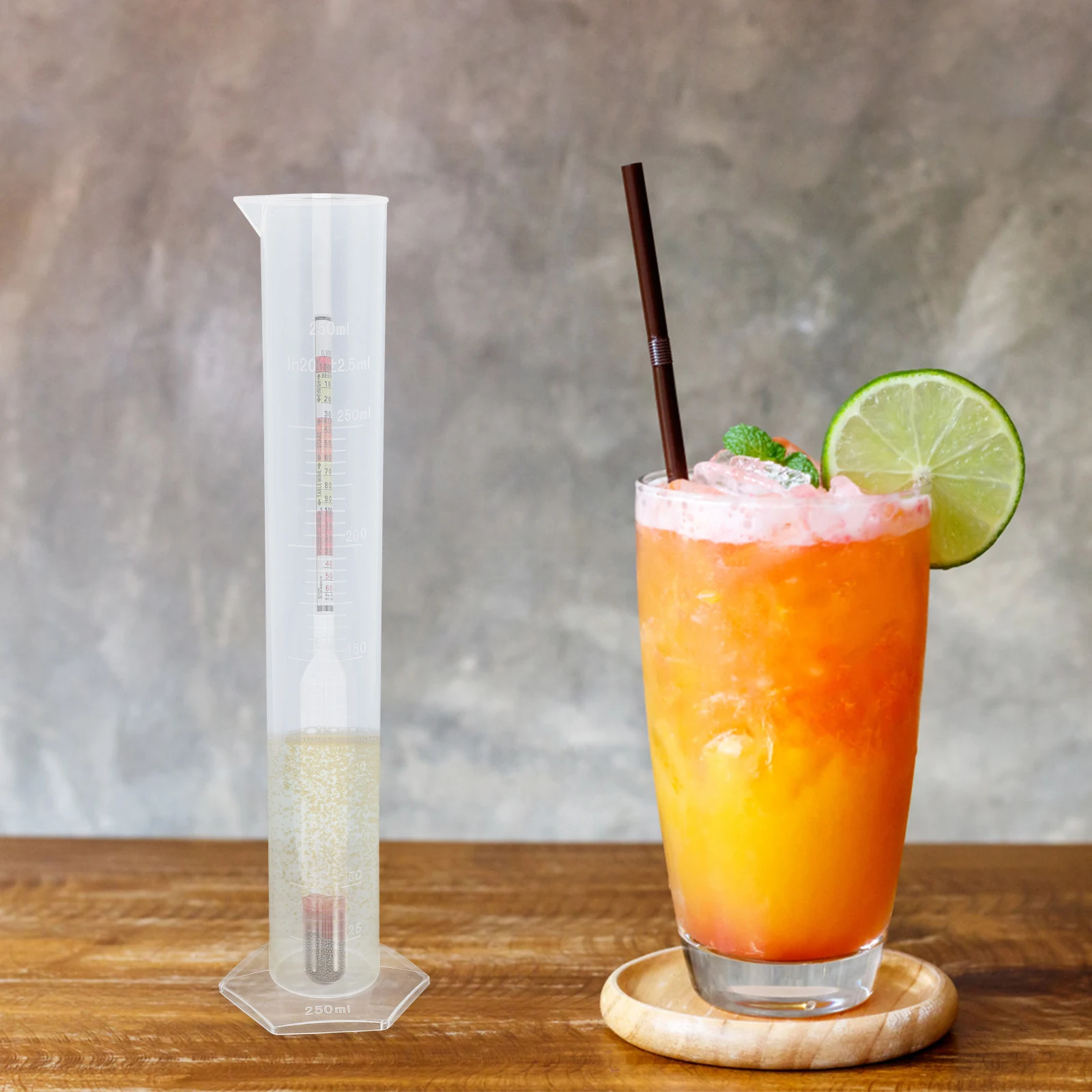 

American Hydrometer Kit Triple Scale Tester for Beer Mead Starter Brewing Supplies Plastic Test Jar Home Distilled