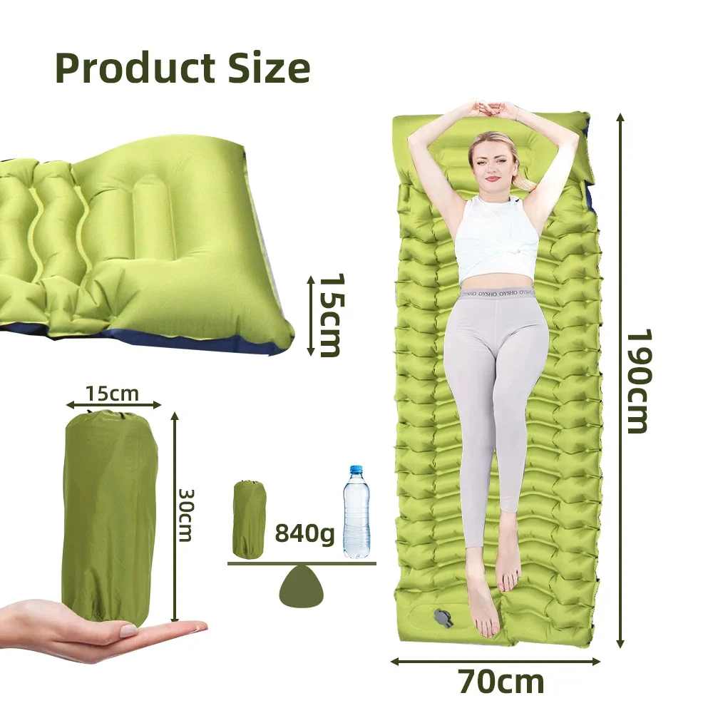 TPU Material Inflatable Air Mattress Quick Inflation Waterproof Thickened Camping Air Pad Outdoor Furniture