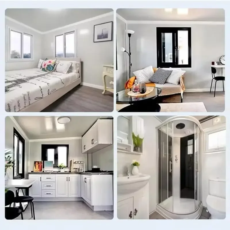 منزل صغير جاهز قابل للتوسيع - منزل حاوية محمول بطول 40 قدمًا مع 3 غرف نوم ومطبخ وحمام مثالي للمغامرات خارج الشبكة #3