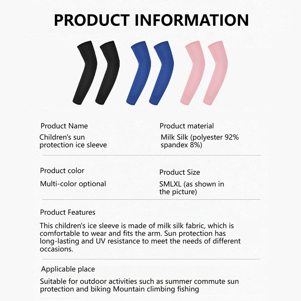 LOOGDEEL Kids Sports Cooling Arm Sleeves UV Protection Sun Cover Elastic Ice Cuff Arm Warmer Outdoor Sports Cycling Basketball