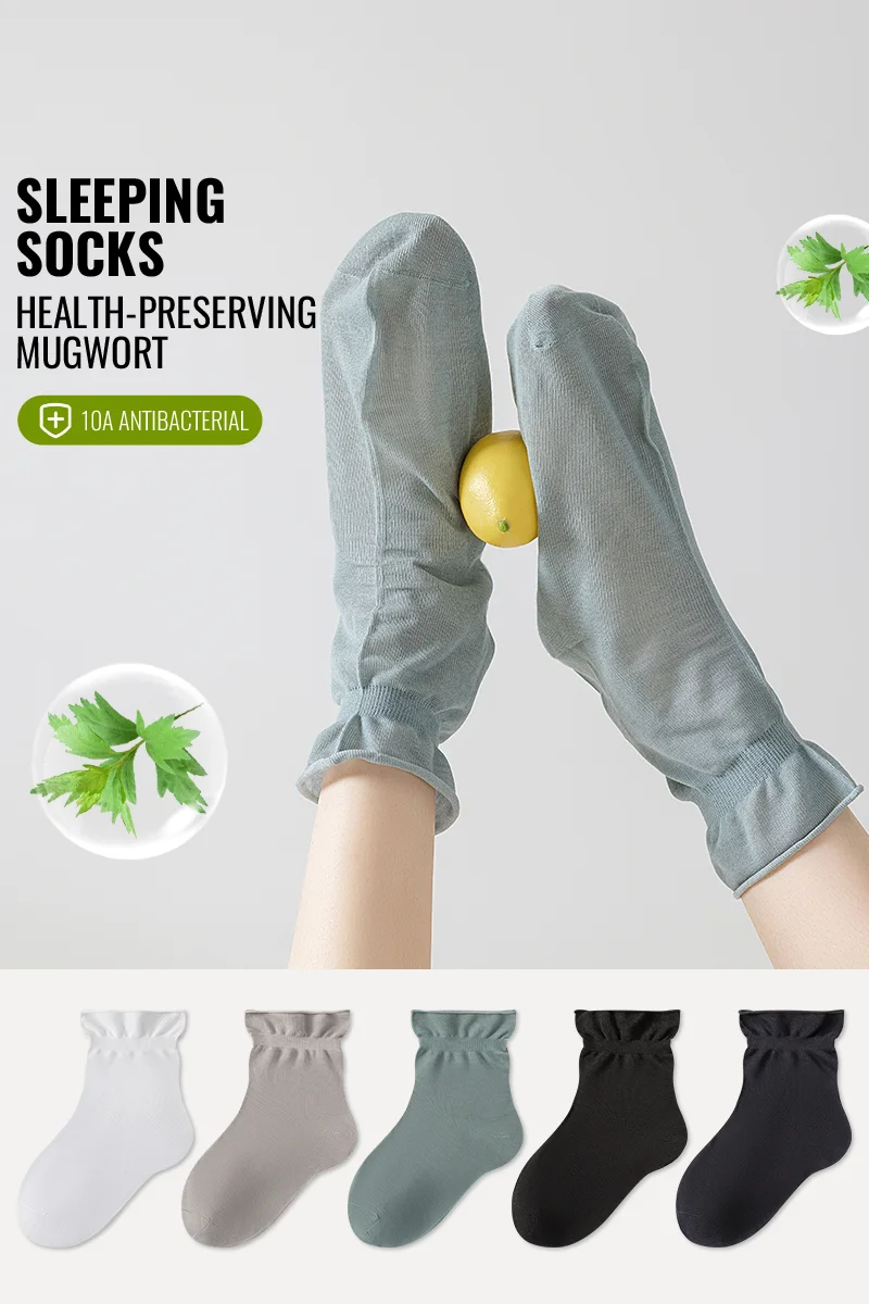 Kaos Kaki MiiOW Mugwort Alami untuk Tidur, Ukuran Besar, Longgar, Bahan Katun Lembut, Kaos Kaki Tidur untuk Ibu Hamil, Hadiah untuk Orang Tua