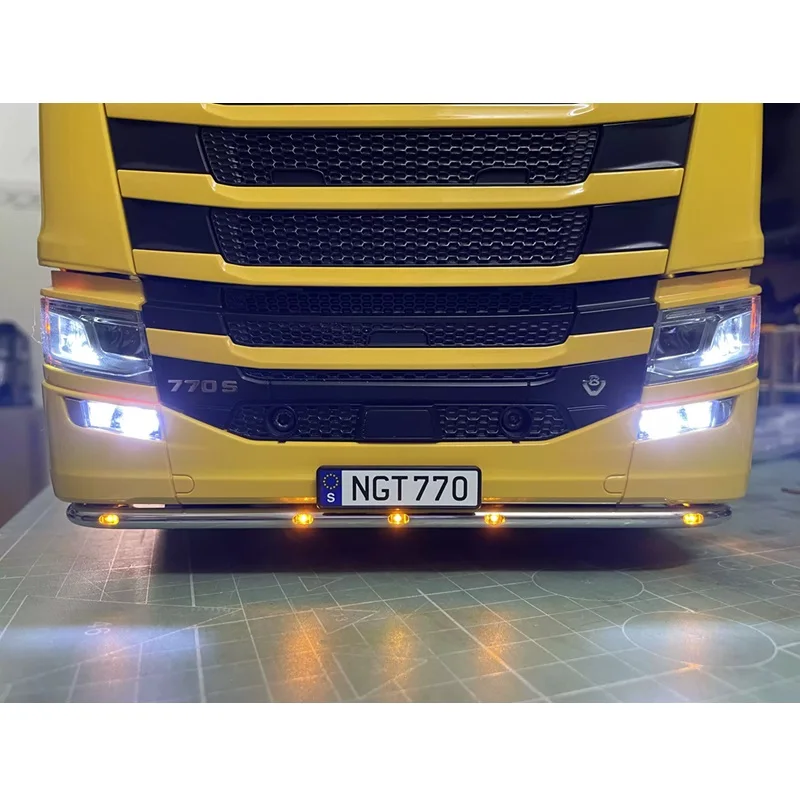 Lampe de menton de lumière inférieure avant de Simulation LED pour camion Tamiya RC 1/14 SCANIA 770S 6X4 56368 8X4 56371, accessoires de mise à niveau de voiture