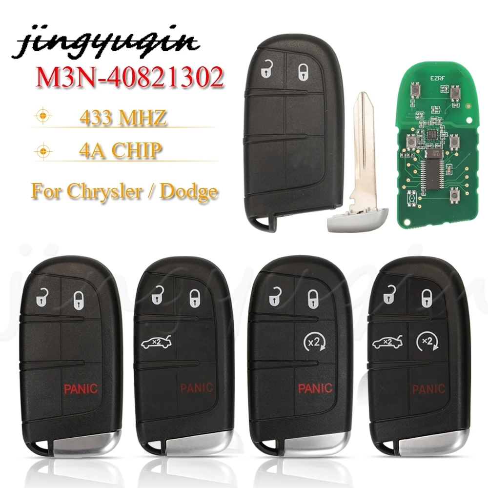 

Jingyuqin умный дистанционный ключ от автомобиля 433 МГц 4A PCF7953M чип AES для Chrysler 200 300 Dodge Charger Challenger 2019 + брелок M3M- 40821302