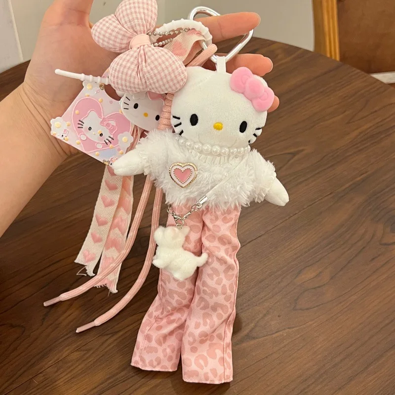 

Hello Kitty Long Legs Cute Plush Headset Strap Pants Dress up Keychain Bag Pendant Children's Fan Birthday Gift