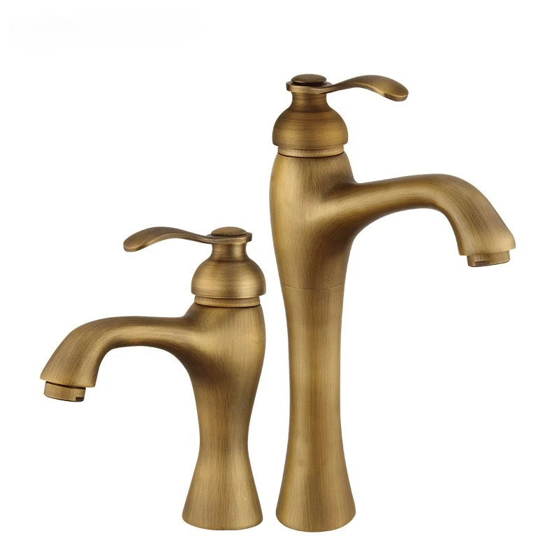 

Brass vintage faucet bathroom bathroom cabinet Single Hole sink counter basin basin splash faucet hot and cold water