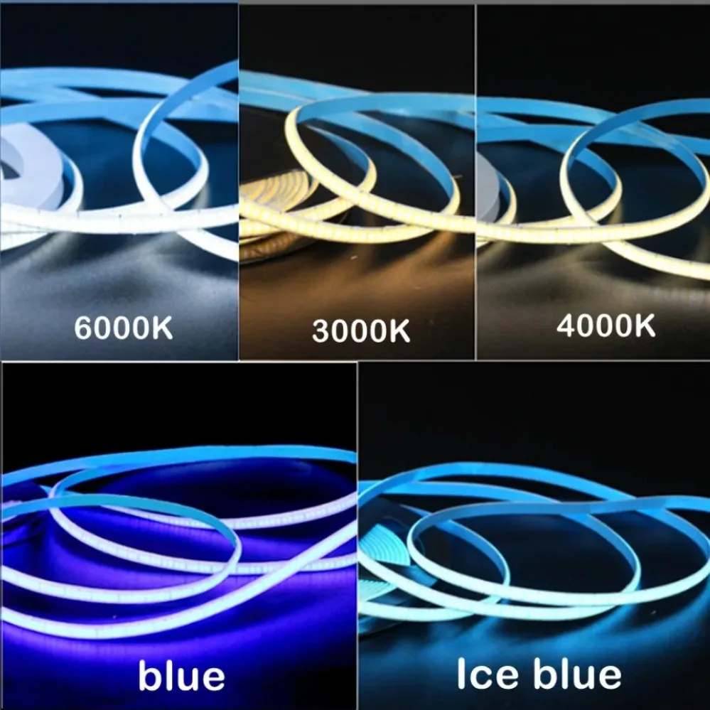 5MM DC 5V/12V USB LED COB Strip Warm White Blue LED Strip Light TV Background Lighting Tape Home Decor Lamp 5m LED String Light