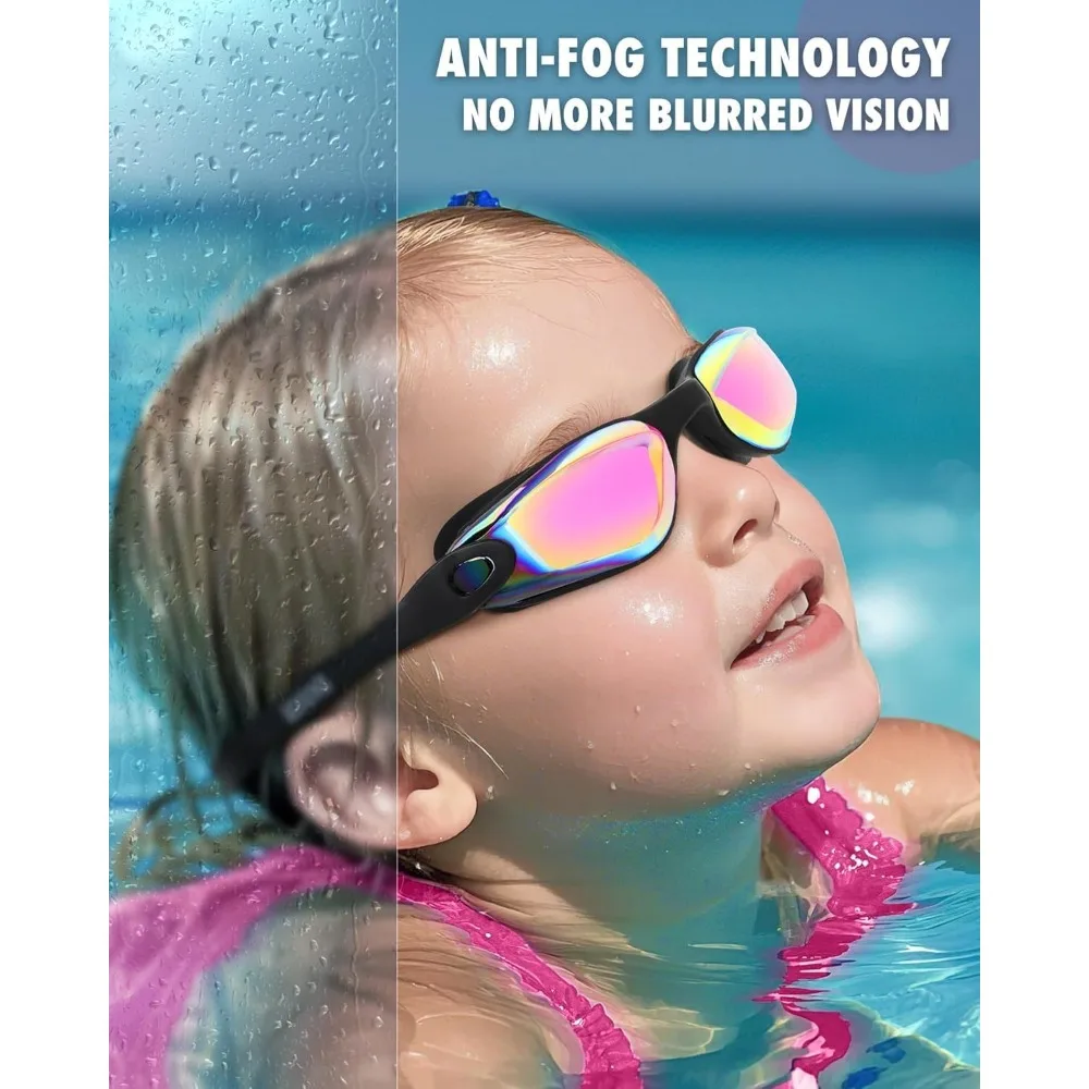 Kids Swim Goggles Anti-Fog UV Protection Comfort Fit Ages 3-14 view 6