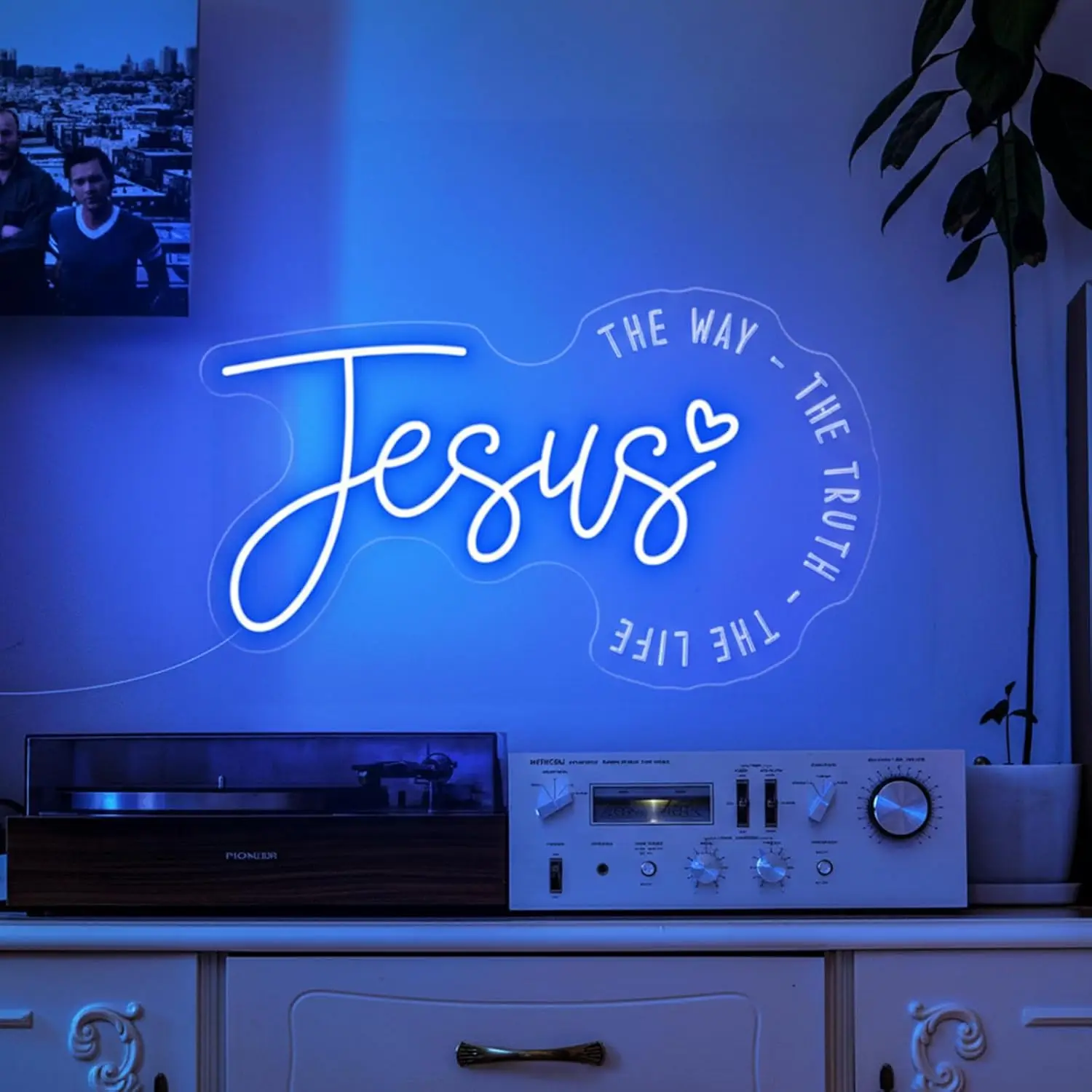 

Jesus Neon Sign LED Christian Wall Light, Religious Home Decor, Faith-Inspired Jesus Christ Sign,USB Powered LED Neon Light Gift