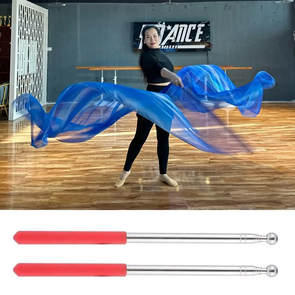 

with Telescopic Sticks Belly Dance Accessories Props Scalable Rods Lightweight Colorful Scarves Flag Multicolor Portable