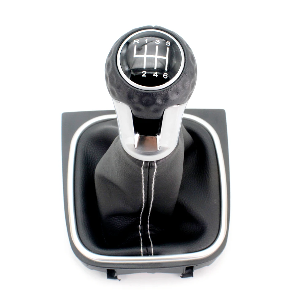 6 Speed Manual Stick Gear Shift Knob with PU Leather Boot For Golf5/6 Jatta 5/6 Scirocco EOS