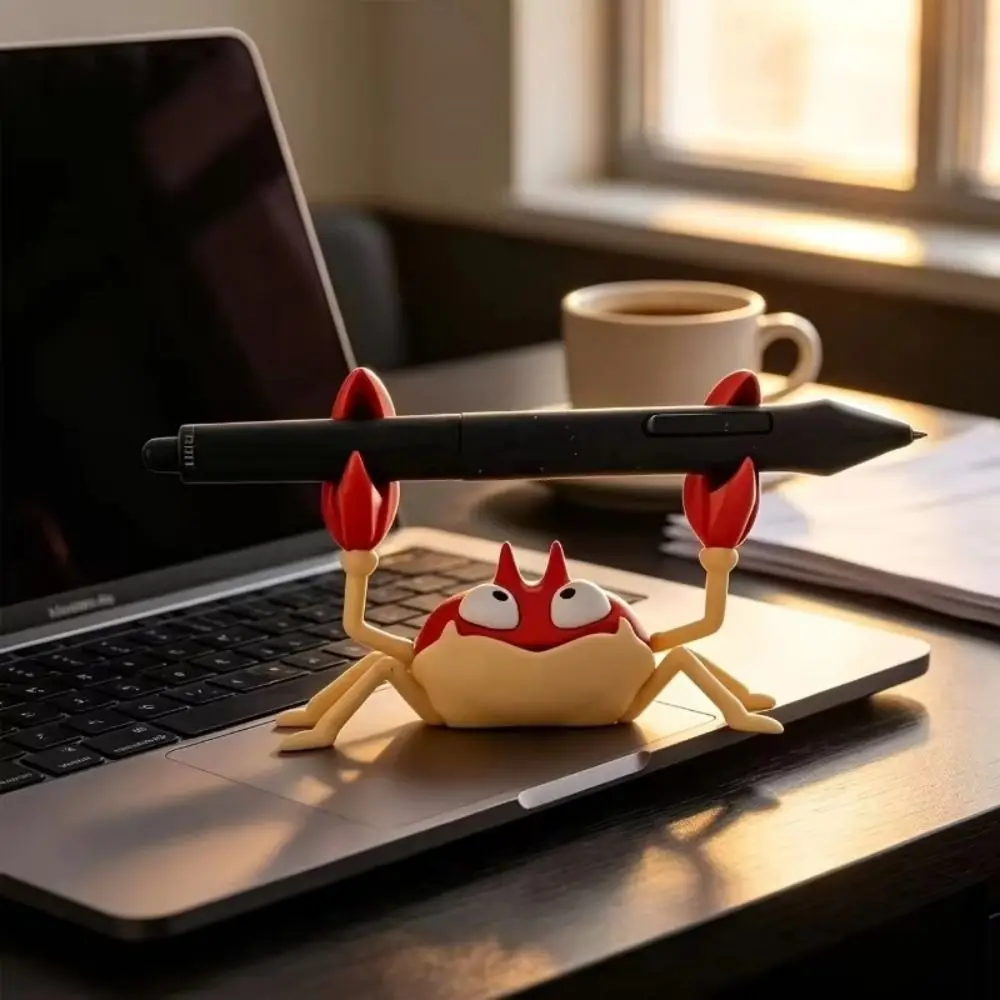 New PLA Crab Pen Holder Weightlifting Crab Shape Crab Pencil Holder Creative Style Crab Pen Stand Party Decor