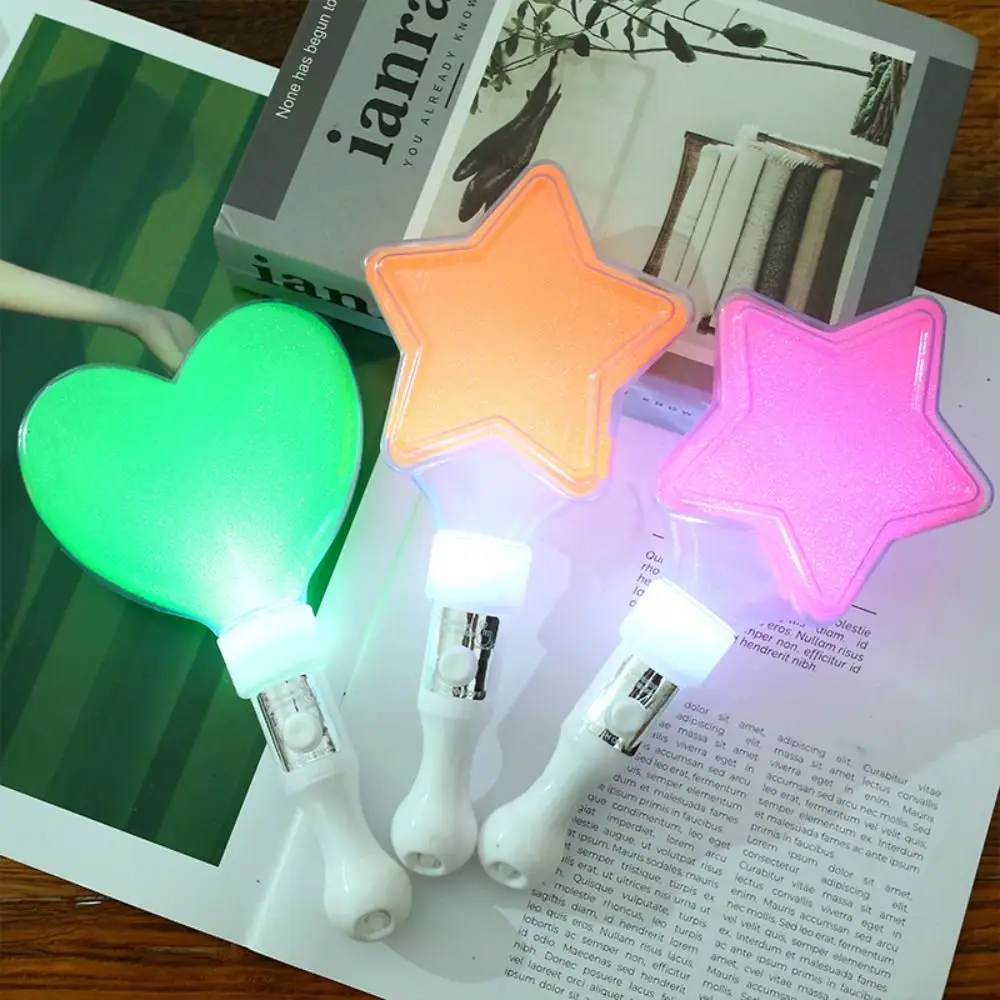 LED Glow Star Heart LED Glow Stick Mini Reusable Kpop Lightstick Luminous Bar Finger Lightstick Luminous Stick Fans Gifts