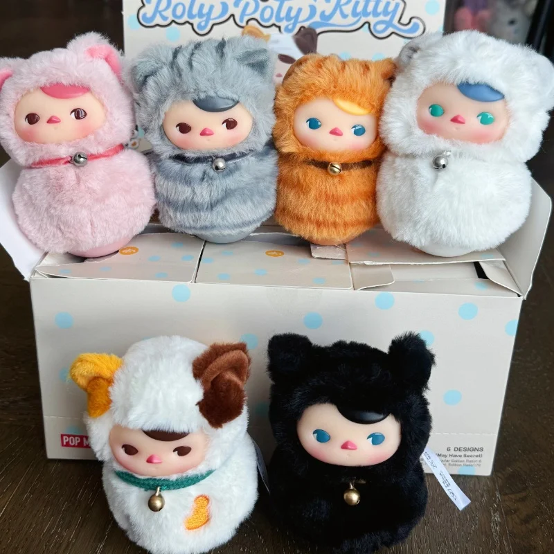 Original Roly Poly Kitty Pucky Tumbler Meow Meow Series Vinyl Plush Blind Box Toys Action Figure Mystery Box Model Doll Toy Gift