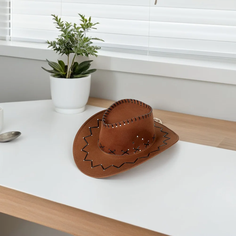 1 세트 카우보이 코스프레 소품 서부 의상 액세서리 카우걸 모자 삼각형 반다나 드레스업 헤드웨어 남녀 할로윈용