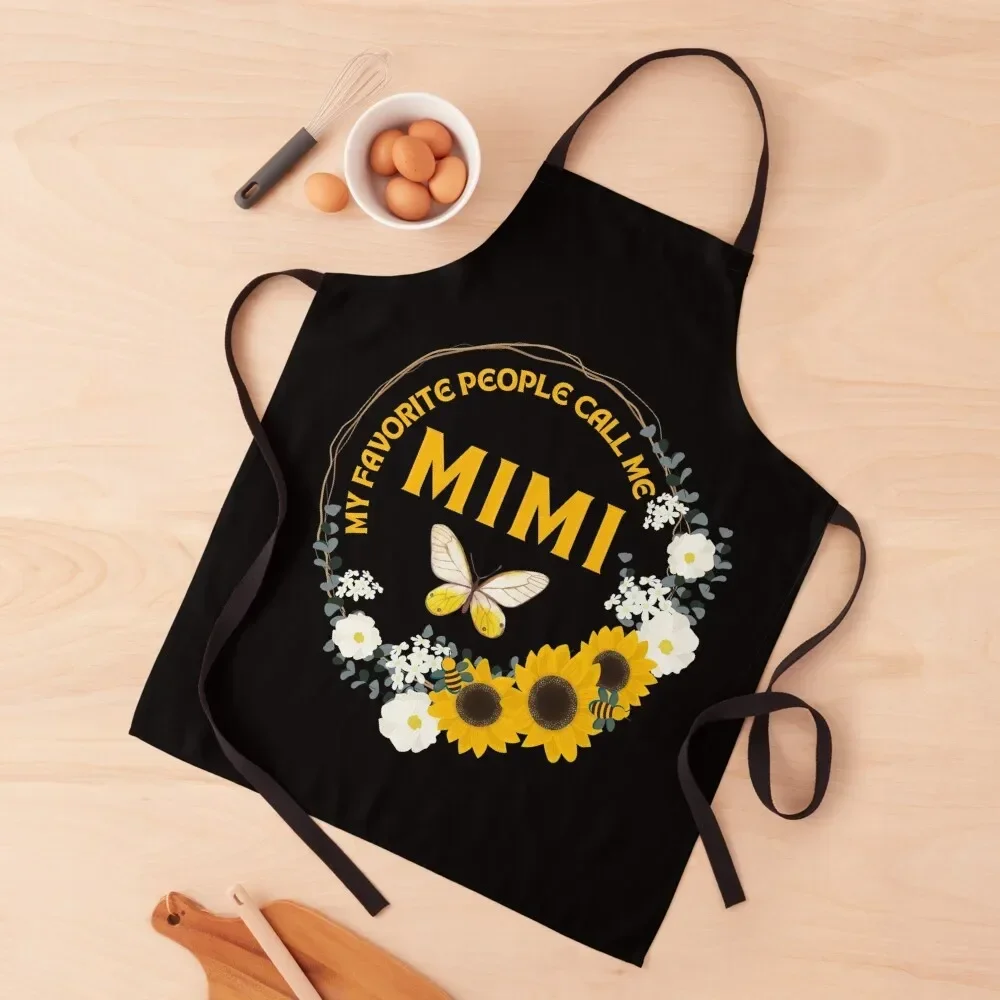 

My Favorite People Call Me Mimi Most Loved Mimi Mothers Day Apron women's work Chef Uniform Women Apron