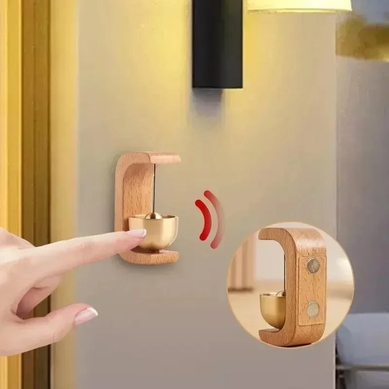 

Solid Wooden Doorbell Wireless Doorbell Magnetic Brass Wind Chimes Wireless Jingle Bell Entrance Door Bell Pendant Home Decor