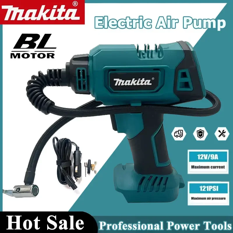 Pompe à air électrique sans fil Makita, gonfleur de pneus de voiture automatique rechargeable, outils électriques portables pour batterie 18V