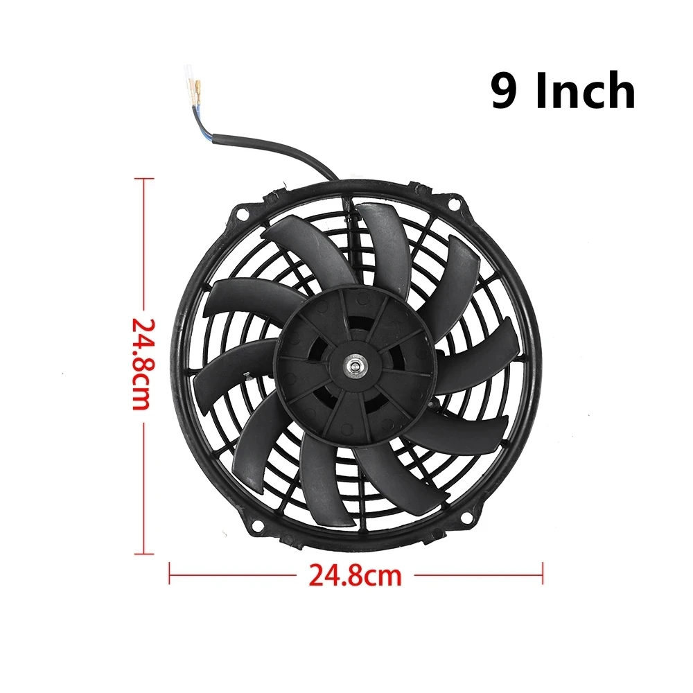 7/9/10/12/14 Inch Universal 12V 80W Electronic Radiator Cooling Fans Push Pull Blade Electric Cool Mounting Kit