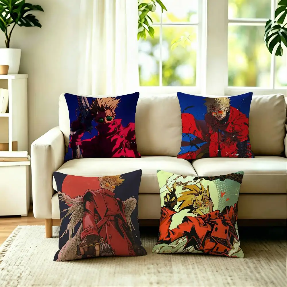 T-Trigun-N  Vash the Stampede Pillow Case Square Double-Sided Sofa Cushion Cover Bedroom Bedside Pillow
