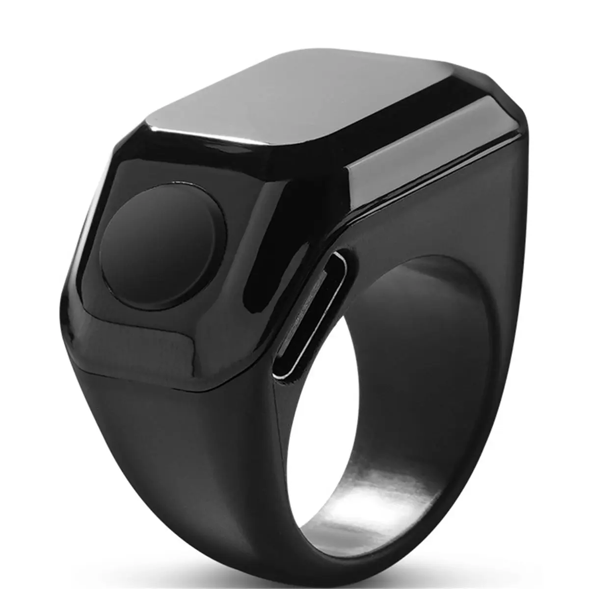 A64I Smart APP Ring Counter Digital Display Counter Bluetooth Counting Ring Time Reminder Wearable Tasbih Ring Black