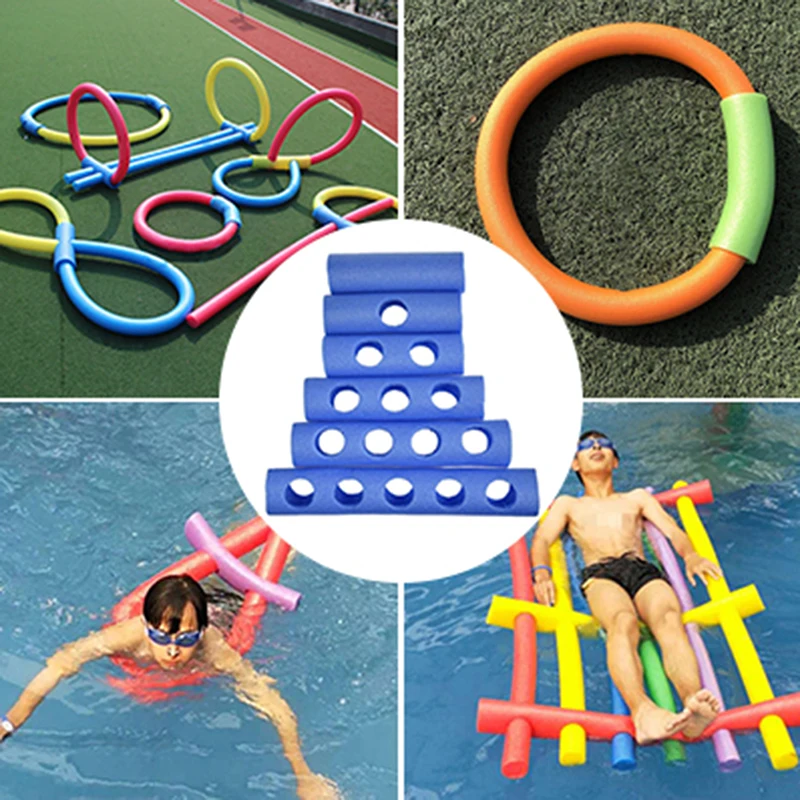 Hollow Flexible Swimming Swim Pool Water Float Aid Foam Noodles Connector Floating Stick Ring