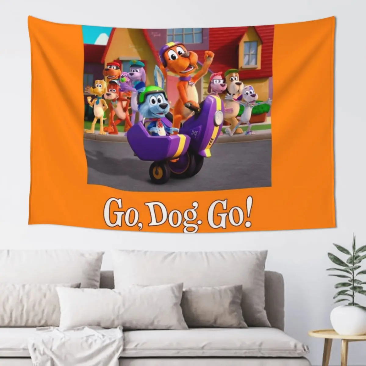 

Go, Dog. Go! Tapestry Room Decorating Aesthetic Room Decoration Korean Style Wall Carpet Wall Mural Tapestry