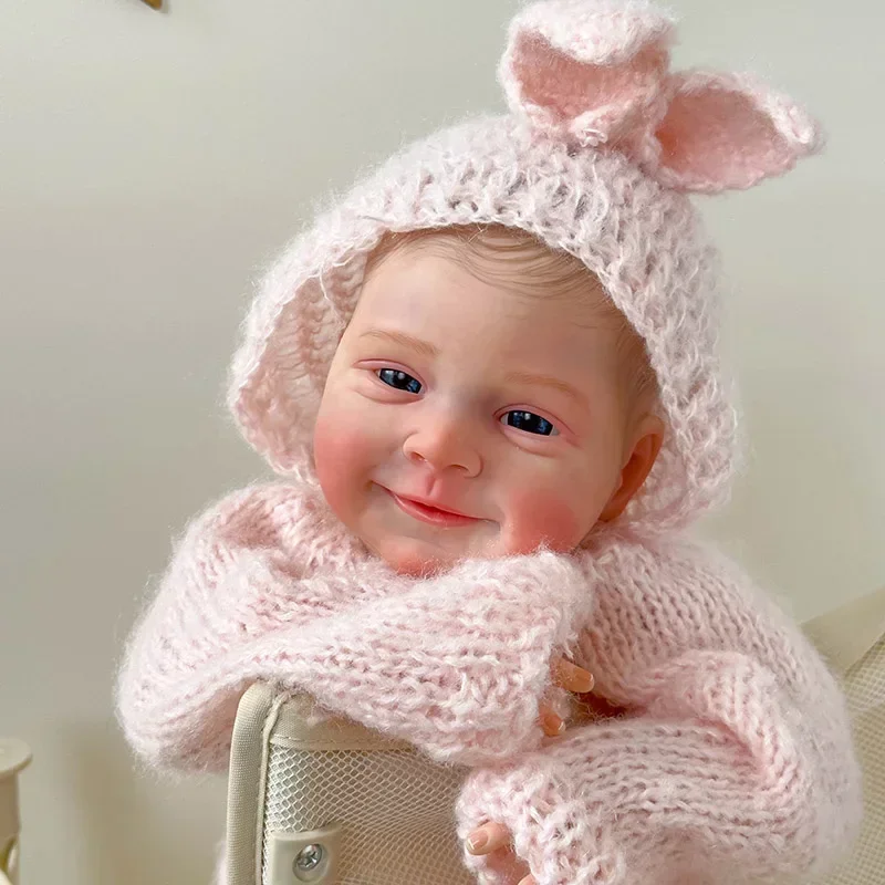 

48cm Sebastian Baby in Soft Cloth Body Lifelike Reborn Toddler Hand Draw Hair Baby Girl Doll