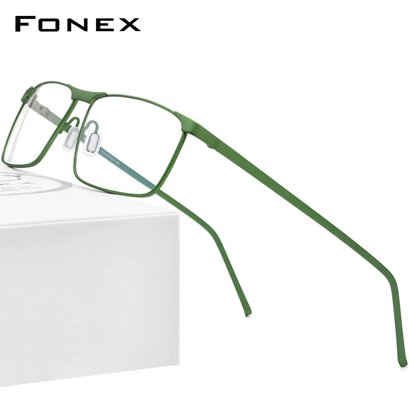 FONEX Pure Titanium Glasses Frame Men Square Eyewear 2020 New Male Full Korean Eyeglasses Frame 8550