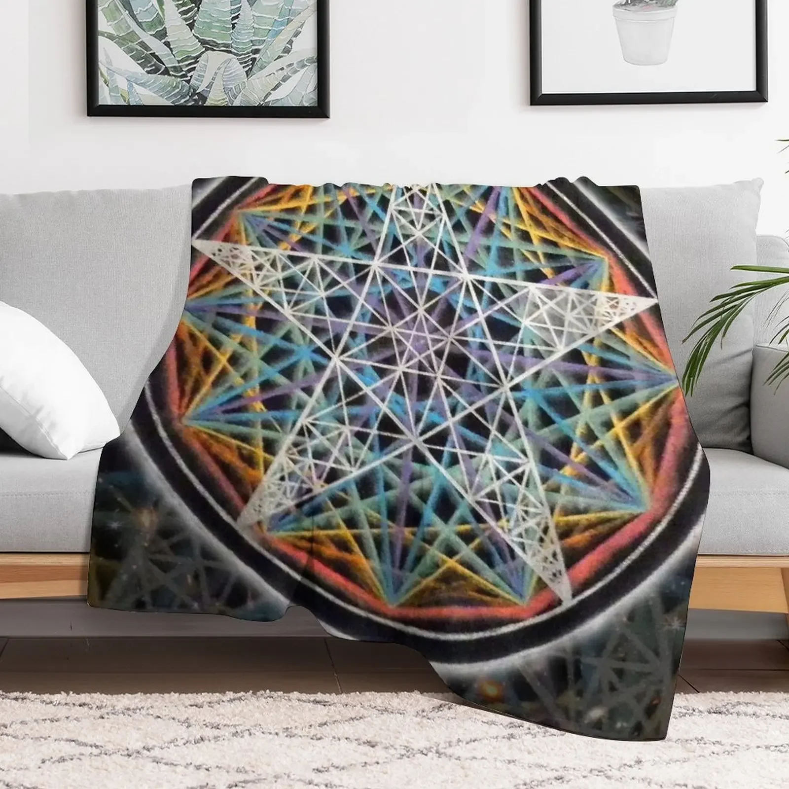 Fractal Pentagram Throw Blanket For Decorative Sofa Travel Blankets For Bed Furry Blankets