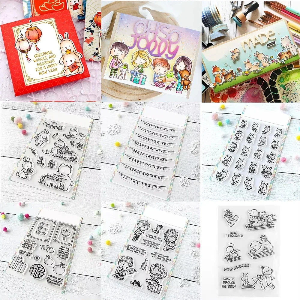 Roter Umschlag, mit Liebe gefertigt, Stanzformen und Stempel, bestes Geschenk aller Zeiten, kleiner Känguru-Stempel für DIY-Scrapbooking-Bastelarbeiten