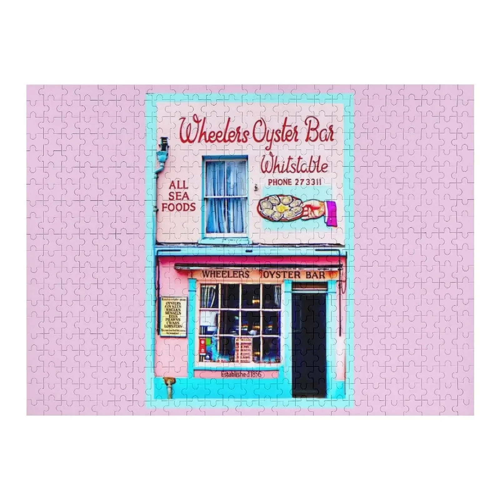 

Плакат Wheelers Oyster Bar, художественная головоломка на заказ, деревянная головоломка с фото, рождественские игрушки, головоломка