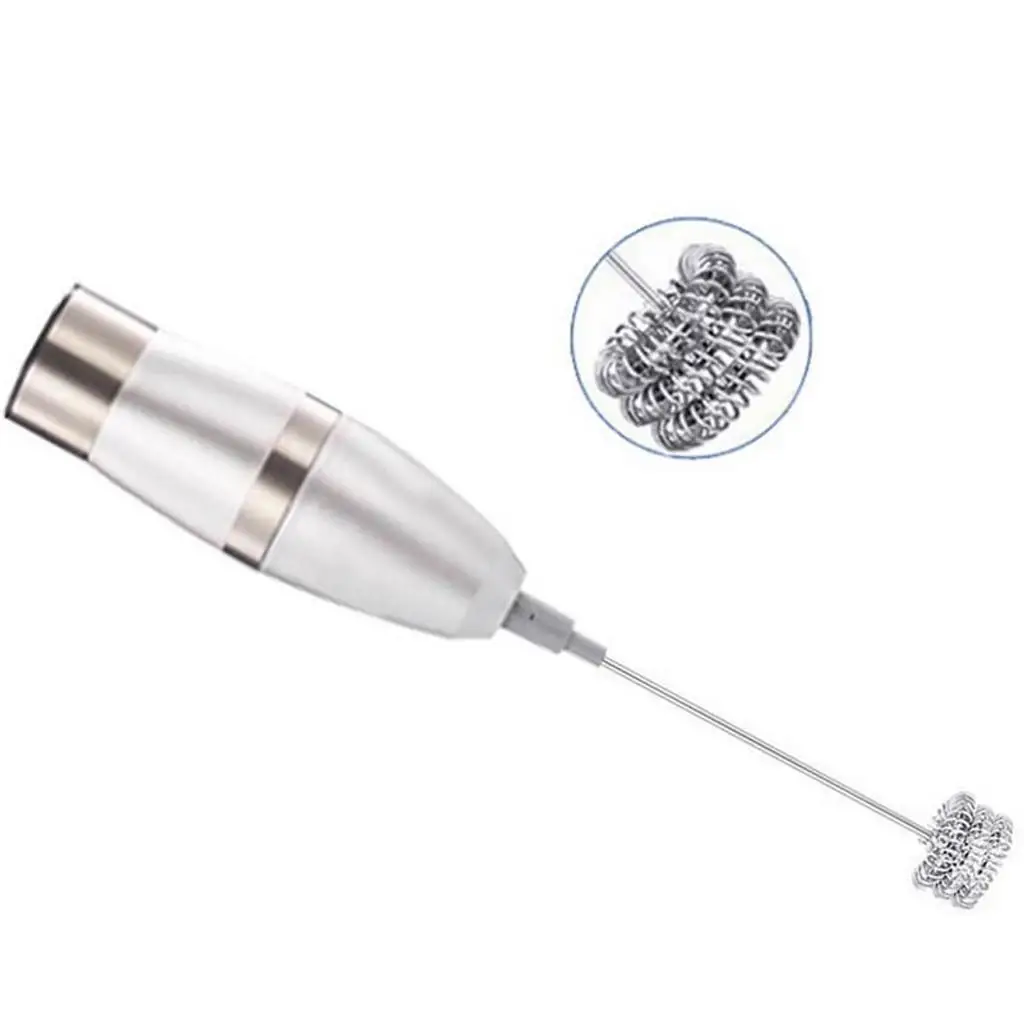 Electric Milk Frother Rechargeable Handheld Coffee Mixer Latte Hot Eggbeater