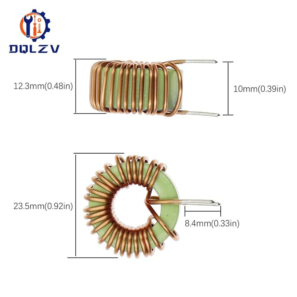 2PCS Toroid Core Inductors 10A Winding Magnetic Inductance 47uH Toroid Inductor Coil