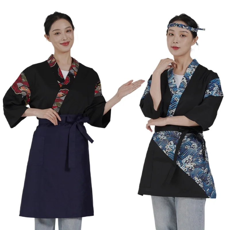 Japanese Cuisine Clothes Sushi Kimono,Korean-style Restaurant Chef Costume Embroidery