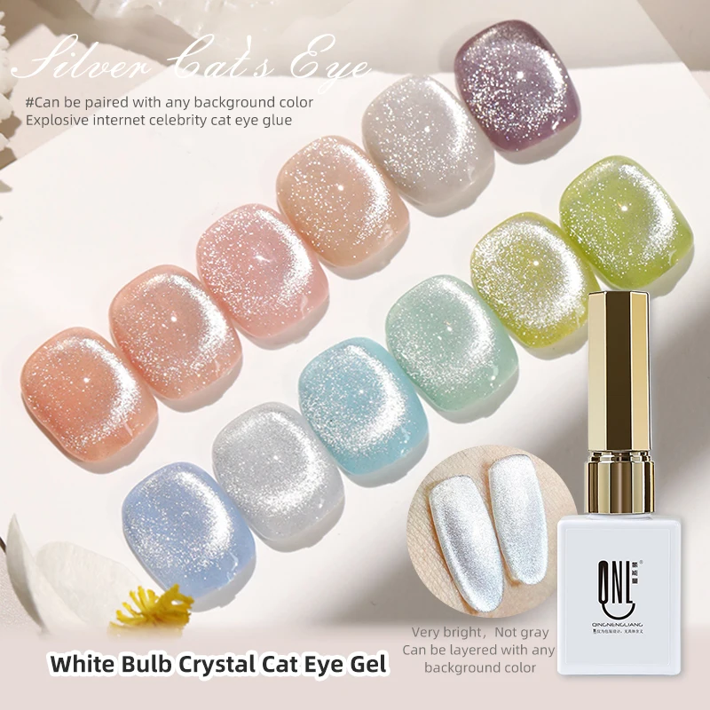 RS NAIL White Bulb Crystal Cat Eye Nail Gel per unghie Art Decoration Polish Gel Flash Super Bright può essere utilizzato su qualsiasi colore