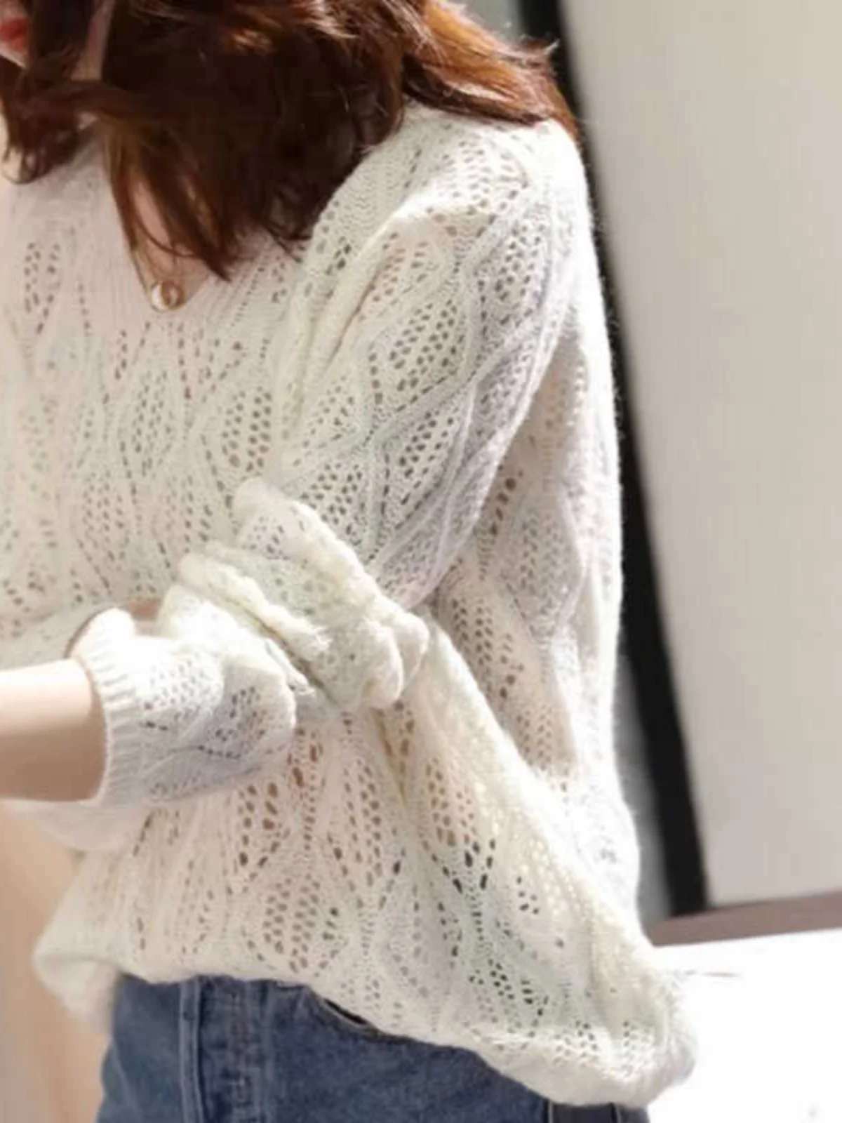 سترة نسائية محبوكة فاخرة من ماركة أوروبية، تصميم فضفاض بأكمام طويلة، أسلوب عملي، طول عادي، مناسبة لفصل الربيع #5