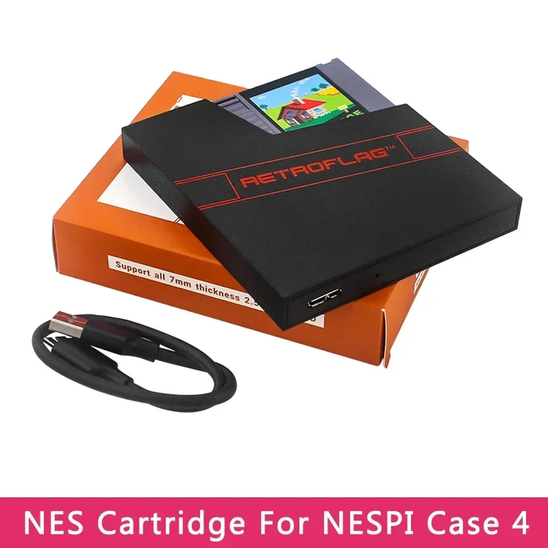 Retroflag NES Cartridge Style Hard Drive Enclosure for 2.5 Inch SATA SSDNESPi 4 Case Raspberry Pi PC Laptop HD TV Android TV