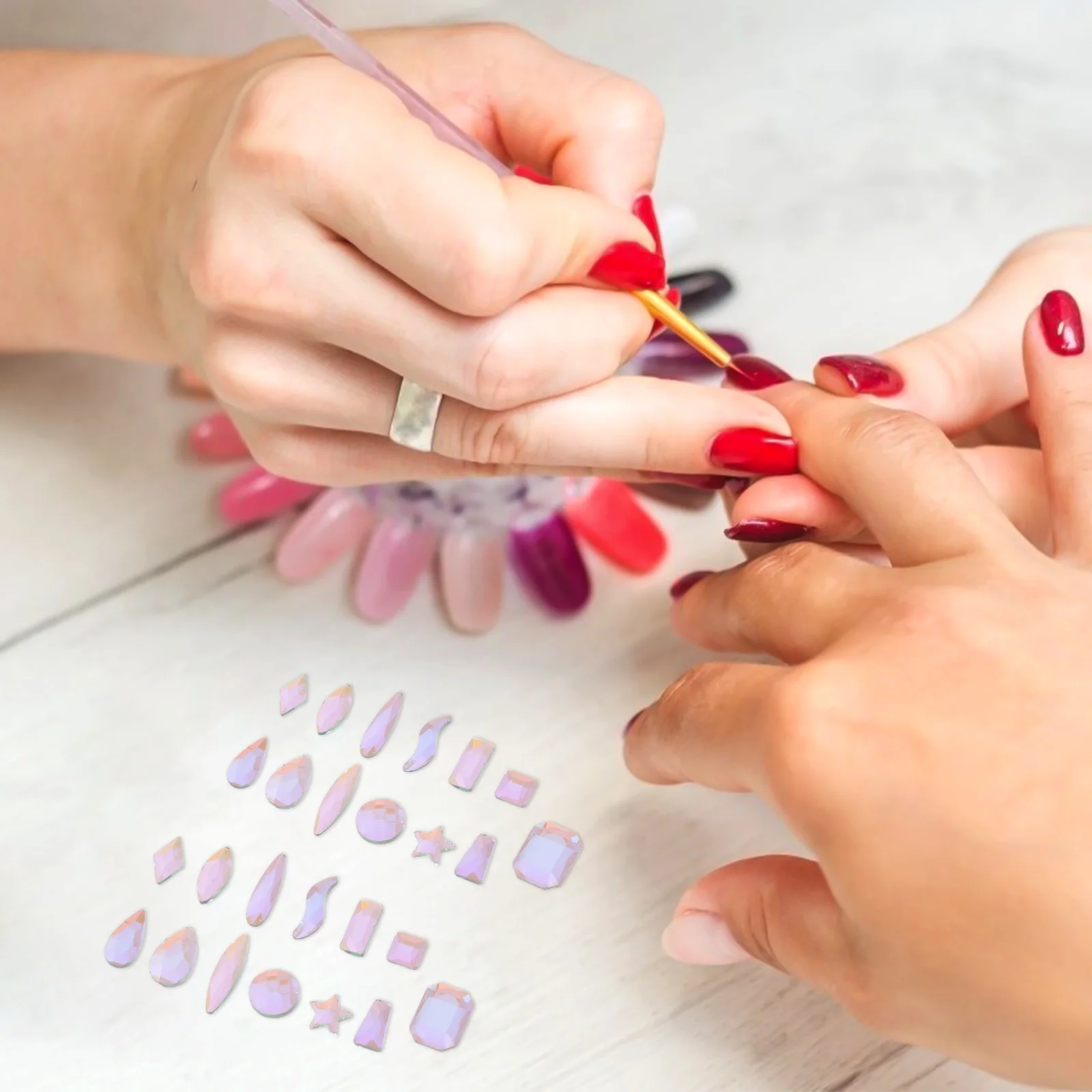 

100pcs Art Studs Decorative Gems Glittering Nail Charms For Diy Manicure Supplies Personalized Nail Decorations Birthday Gift